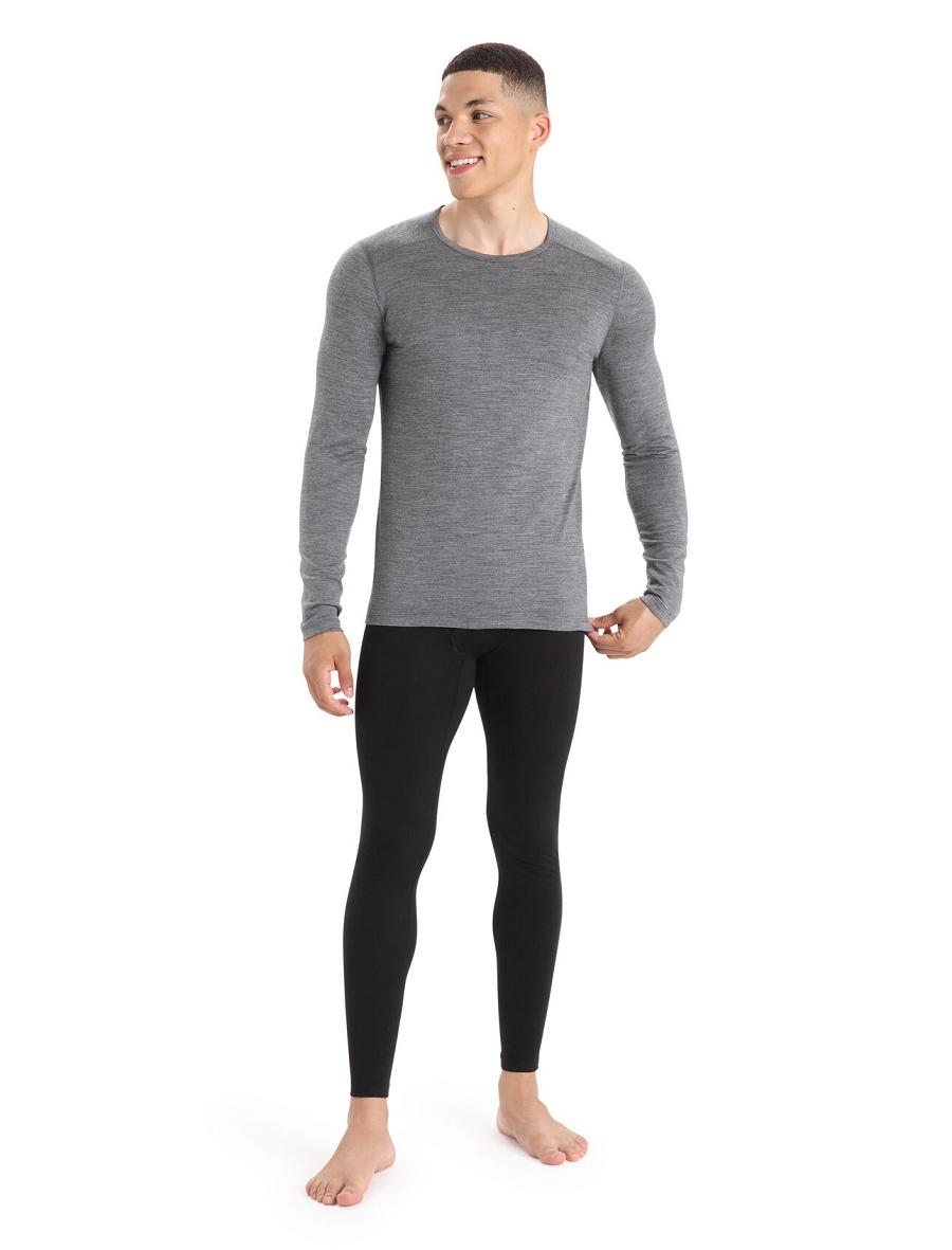 Black Icebreaker Merino 200 Oasis with Fly Men's Leggings | AU 1134MQZA